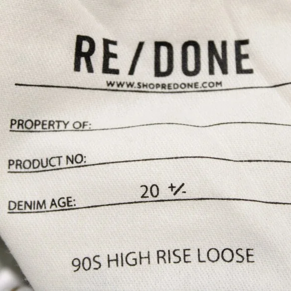 Re/Done NWD Jeans Size 26 US 90s High Rise Loose Sunbleached Off-White / Blue